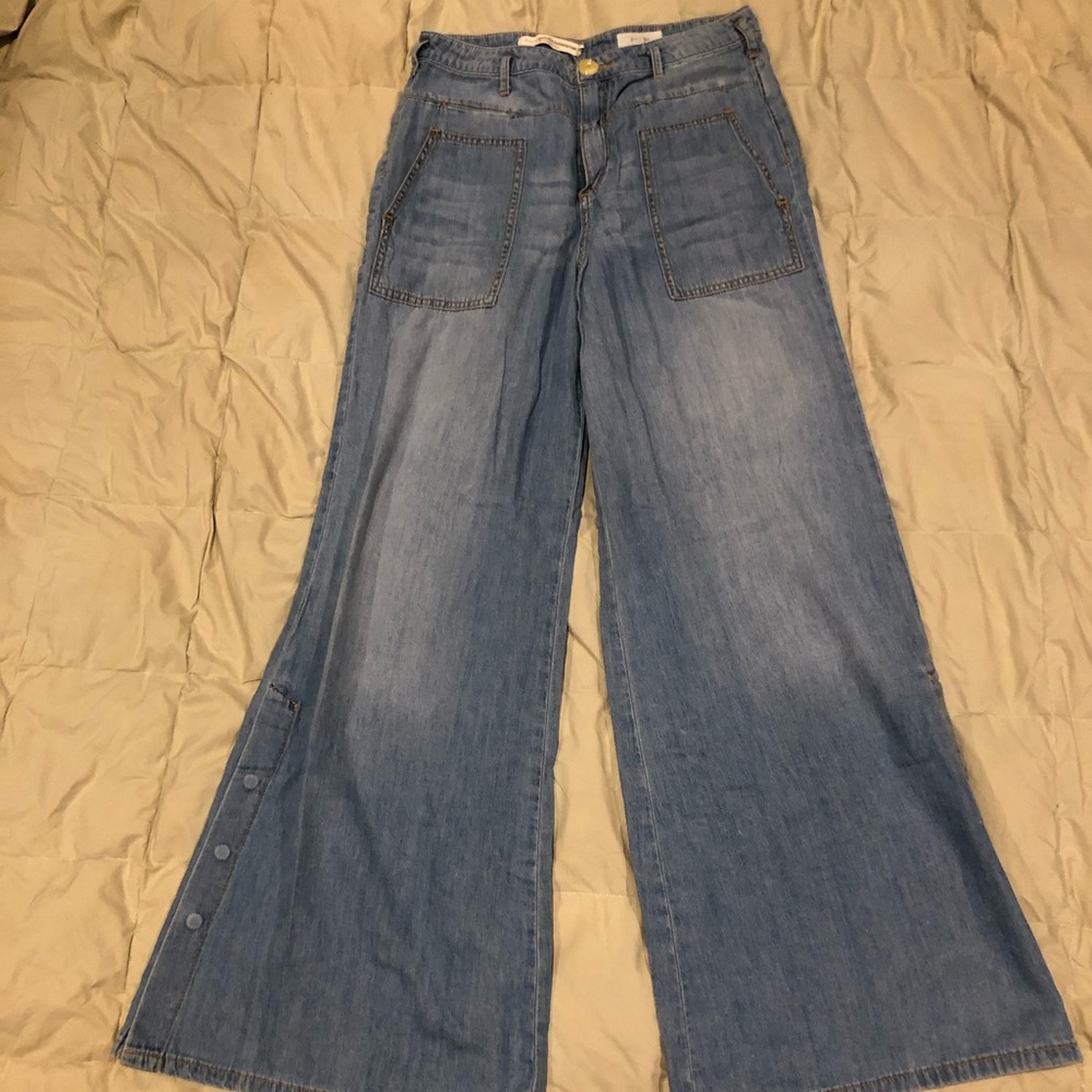 Anthropologie wide leg jeans